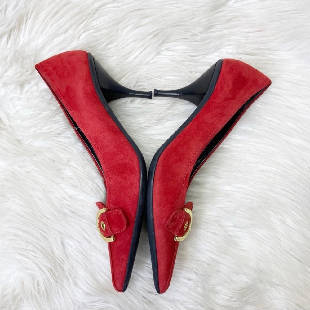 Coach Sarrah Red Suede Pointed Toe Pumps 👠 8.5 B - Picture 5 of 8